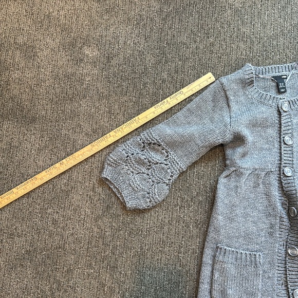 H&M crochet cardigan sweater grey xs - Picture 7 of 7